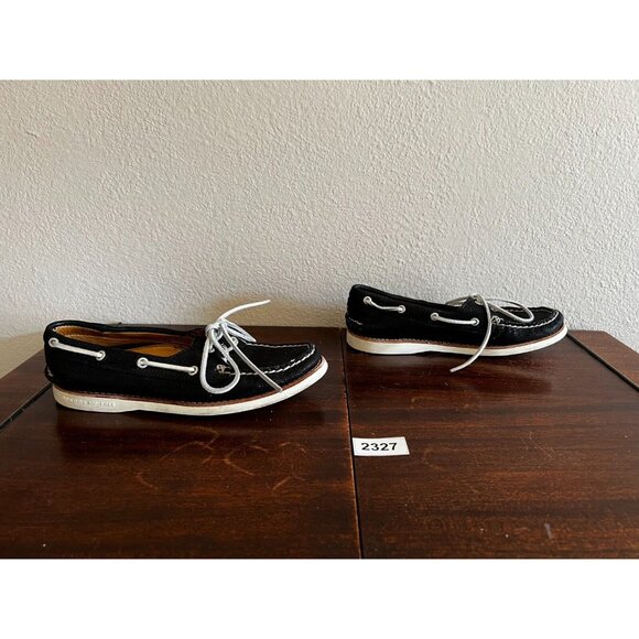 Sperry Top-Sider Gold Women's Black  Sz 6M Leather Metallic Boat Shoes STS91207 - Picture 2 of 11